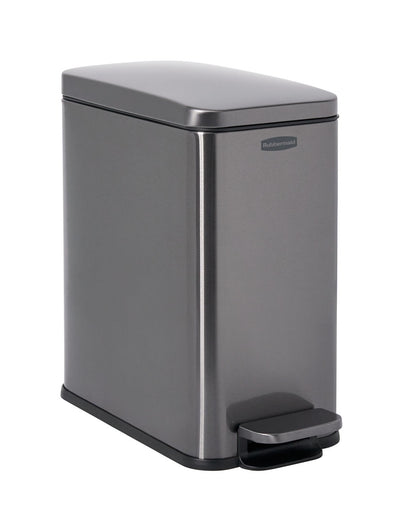 Stainless Steel Slim Step-On Trash Can - US 2910